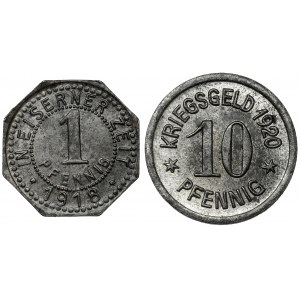 Tilsit (Sowieck) 1 i 10 denigów 1918-1920 (2szt)