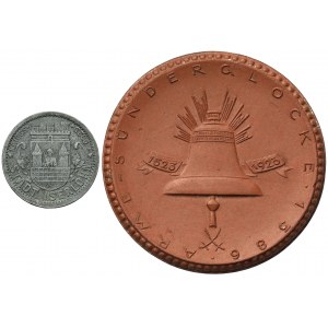 Deutschland, Iserlohn, 5 Pfennige 1917 und Meissener Medaille 1923 - Martin Luther, Satz (2Stk)