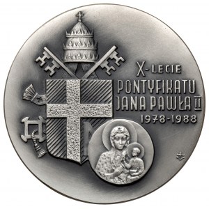 Jan Paweł II medal SREBRO, X-lecie pontyfikatu 1978-1988