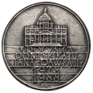 Jan Paweł II medal SREBRO, X rocznica pontyfikatu 1978-1988