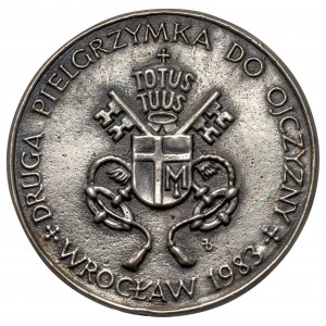 John Paul II medal SILVER, Second Pilgrimage to the Fatherland, Wroclaw 1983
