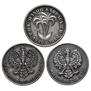 Medale patriotyczne - Tobruk / Monte Cassino / Ancona / Bologna, zestaw (3szt)