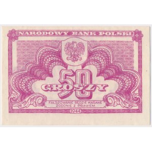 50 groszy 1944 - przesunięcie druku