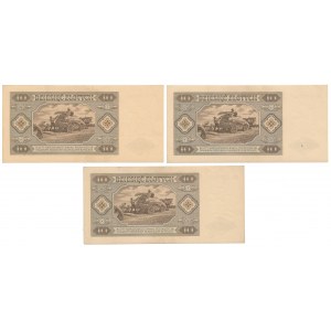 10 złotych 1948 - AG - zestaw (3szt)