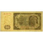 50 złotych 1948 - DB - papier prążkowany