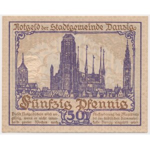 Gdańsk 50 fenigów 1919 - fioletowy