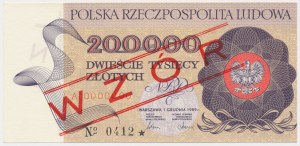 200.000 zł 1989 - WZÓR - A 0000000 - No.0412