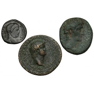 Oktawian August, Neron i Konstantyn I Wielki, zestaw brązów (3szt)
