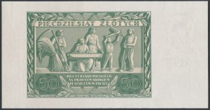 50 złotych 1936 Dąbrowski - AG - awers bez druku głównego