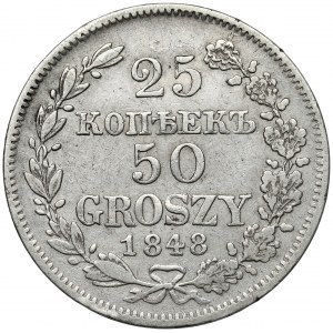25 kopiejek = 50 groszy 1848 MW, Warszawa