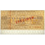 Czechoslovakia, Travelers Cheque SPECIMEN 1.000 Korun