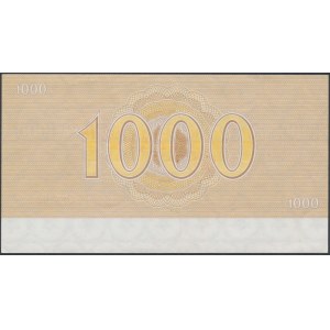 Czechosłowacja, Czek podróżniczy SPECIMEN 1.000 Korun