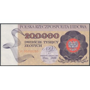 200.000 złotych 1989 - H 0500050 - numer radarowy