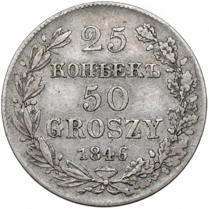 25 kopiejek = 50 groszy 1846 MW, Warszawa