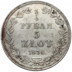 3/4 rubla = 5 złotych 1836 MW, Warszawa - 11 piór