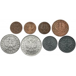 1 - 50 groszy i 1 złoty 1923-1938, zestaw (8szt)