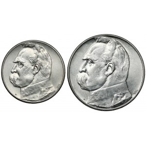 Strzelecki Piłsudski 5 i 10 złotych 1934, zestaw (2szt)