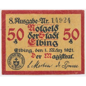 Elbing (Elbląg), 50 pfg 1921 - ODWROTKA