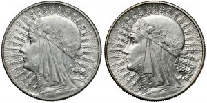 Głowa Kobiety 5 złotych 1932-1934, zestaw (2szt)