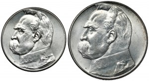 Piłsudski, 5 i 10 złotych 1935-1939, zestaw (2szt)