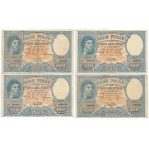 100 złotych 1919 - zestaw (4szt)