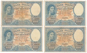 100 złotych 1919 - zestaw (4szt)