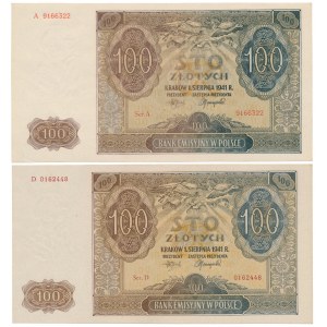 100 złotych 1941 - A i D (2szt)