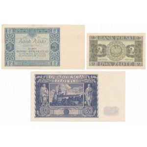 Zestaw ładnych banknotów z lat 1930-1936 (3szt)