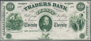 USA, Traders Bank - Richmond Virginia, 20 dollars