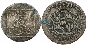 Poniatowski, Grosz srebrny 1768 i Półzłotek 1767, zestaw (2szt)