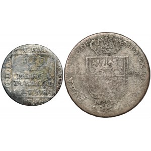 Poniatowski, Grosz srebrny 1768 i Dwuzłotówka 1793, zestaw (2szt)