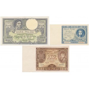 Zestaw polskich banknotów z lat 1919-1934 (3szt)