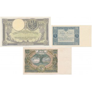 Zestaw polskich banknotów z lat 1919-1934 (3szt)