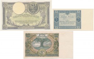 Zestaw polskich banknotów z lat 1919-1934 (3szt)