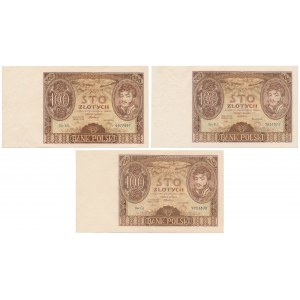 100 złotych 1934 - różne odmiany (3szt)