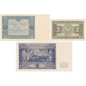 Zestaw ładnych banknotów z lat 1930-1936 (3szt)