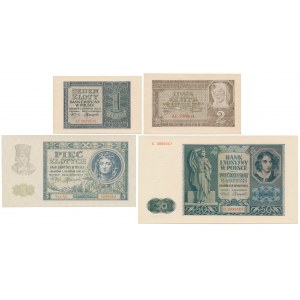 Zestaw banknotów 1 - 50 złotych 1941 (4szt)