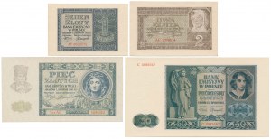Zestaw banknotów 1 - 50 złotych 1941 (4szt)