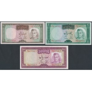 Iran, 20, 50 i 100 Rials (1969-71) - set of 3 pcs