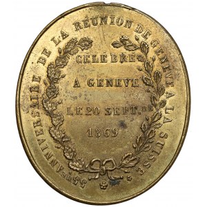 Szwajcaria, Medal 1869 - 55 Anniversaire de la reunion de Geneve a la Suisse