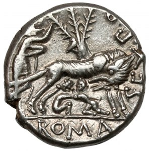Roman Republic, Sextus Pompeius Faustulus (137 BC) AR Denarius