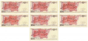 100 złotych 1979-1986 - zestaw (7szt)