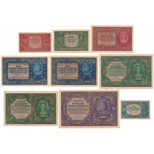 Zestaw 1/2 - 1.000 mkp 1919-1920 (9szt)