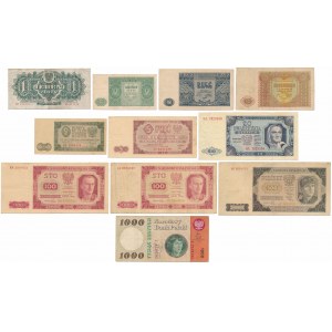 Zestaw banknotów polskich z lat 1944-1965 (11szt)