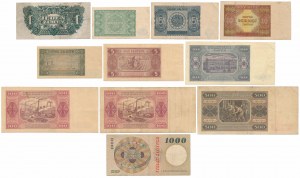 Zestaw banknotów polskich z lat 1944-1965 (11szt)