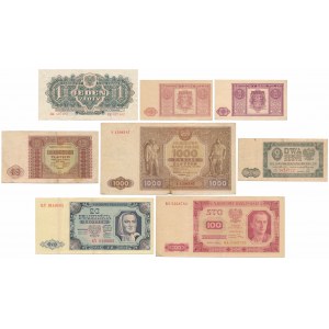 Zestaw banknotów polskich z lat 1944-1948 (8szt)