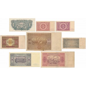 Zestaw banknotów polskich z lat 1944-1948 (8szt)