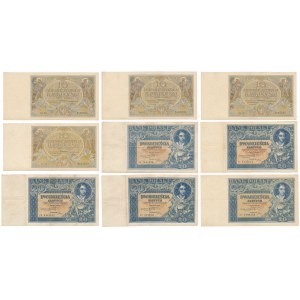 10 złotych 1929 i 20 złotych 1931 - zestaw (9szt)