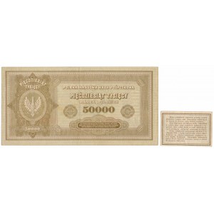 50.000 mkp 1922 i 10 groszy 1924 - zestaw (2szt)