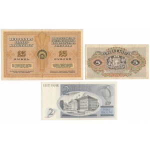 Latvia & Estonia - set of banknotes (3pcs)